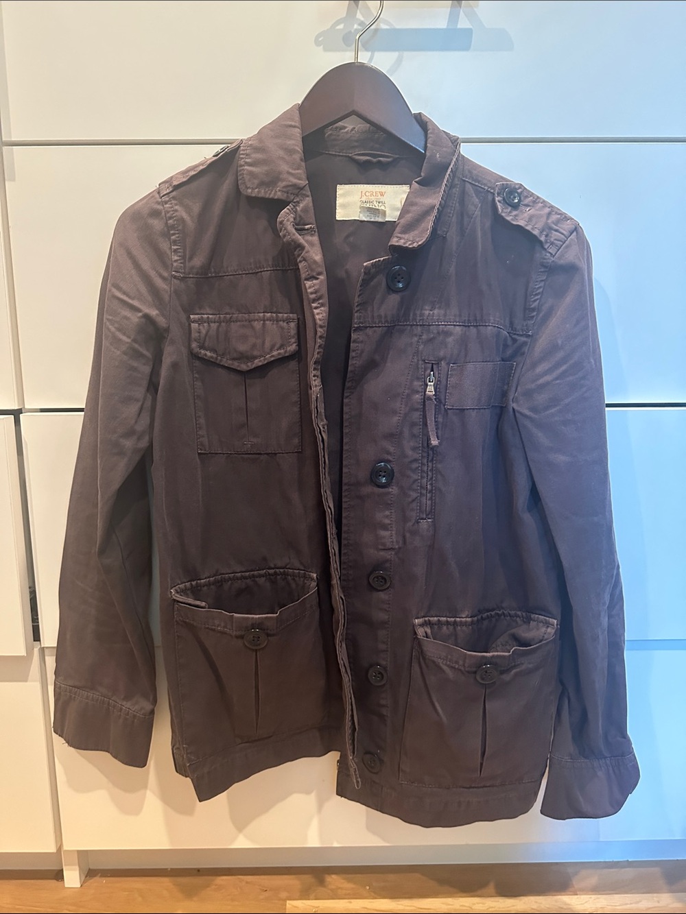 J. Crew Men's Dark Brown Military Field Jacket